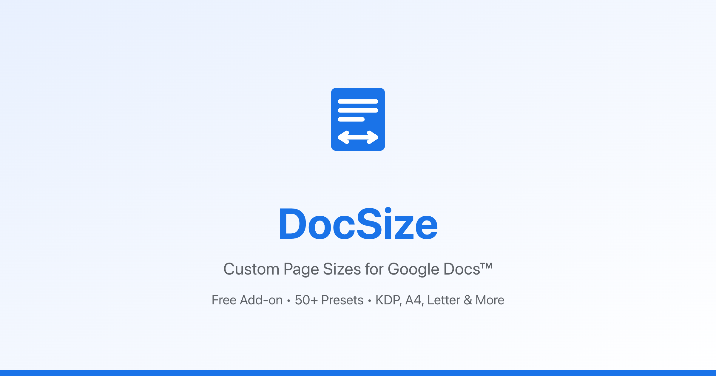 DocSize - Custom Page Sizes & Margins for Google Docs™ | Free Add-on